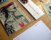 illuminated art cards -- extra-thick blank postcards with drawings and paintings on the front