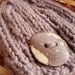 SALE - Organic Knitted Baby Hat with Coconut Button -Walnut Brown- Free Domestic Shipping