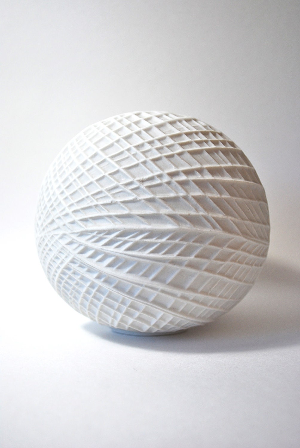 Modernist Matte White Porcelain Saturn Vase Krautheim Germany
