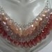 One of kind 3 Layer Tri -tone Pastel Bib Necklace and Earrings /One of a kind Beaded Statement Necklace and Earrings