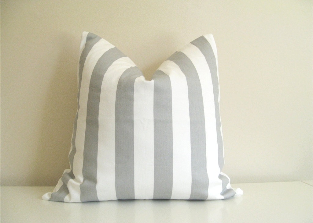 CLEARANCE Gray Stripes Pillow Cover. 18 X 18 Inch Decorative Pillow Cover. Accent Pillow.