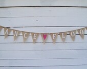 Dance floor burlap bunting banner