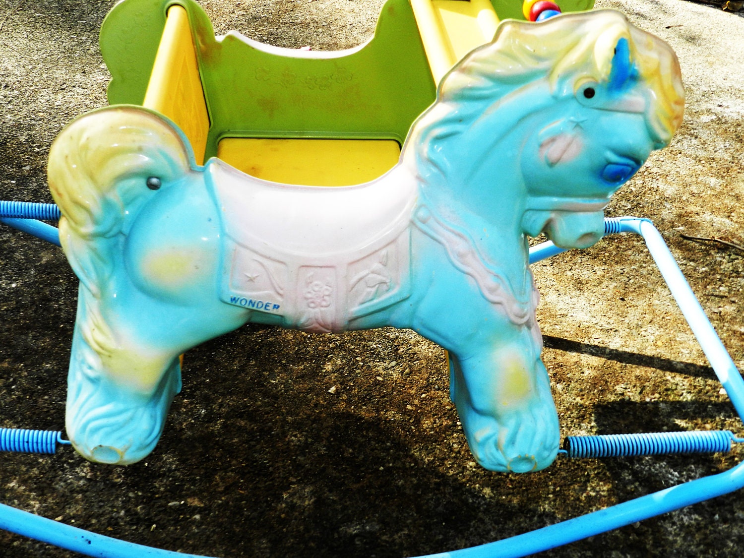 Vintage 50s Wonder Horse Shoo-Fly Baby Bouncy Seat Rocker
