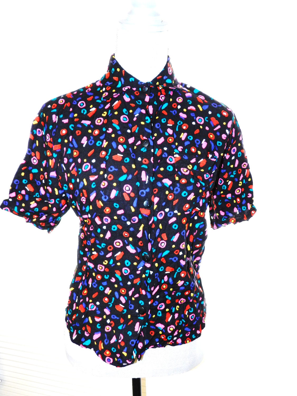 Vintage 80s Quirky Blouse - Small