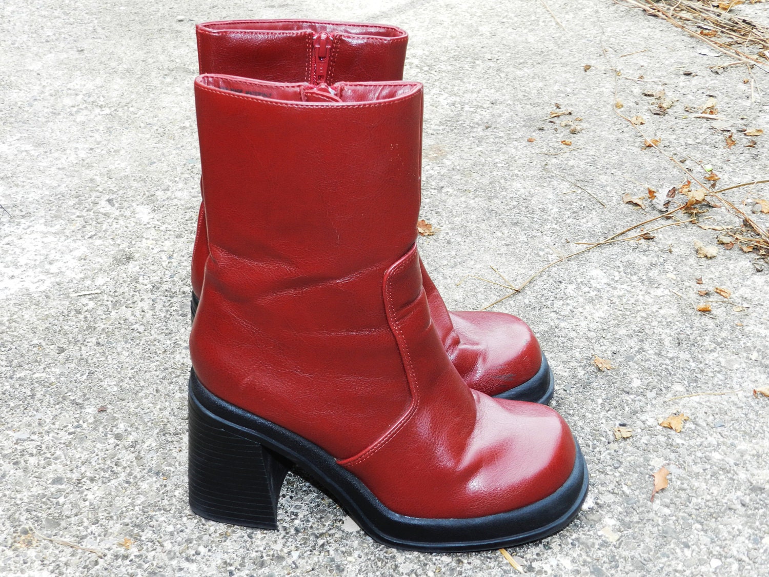 mid calf chunky boot