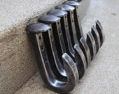 Curtain Rod Hook, (1) railroad spike steel iron industrial look, home decor, pyramid screws included, MADE TO ORDER