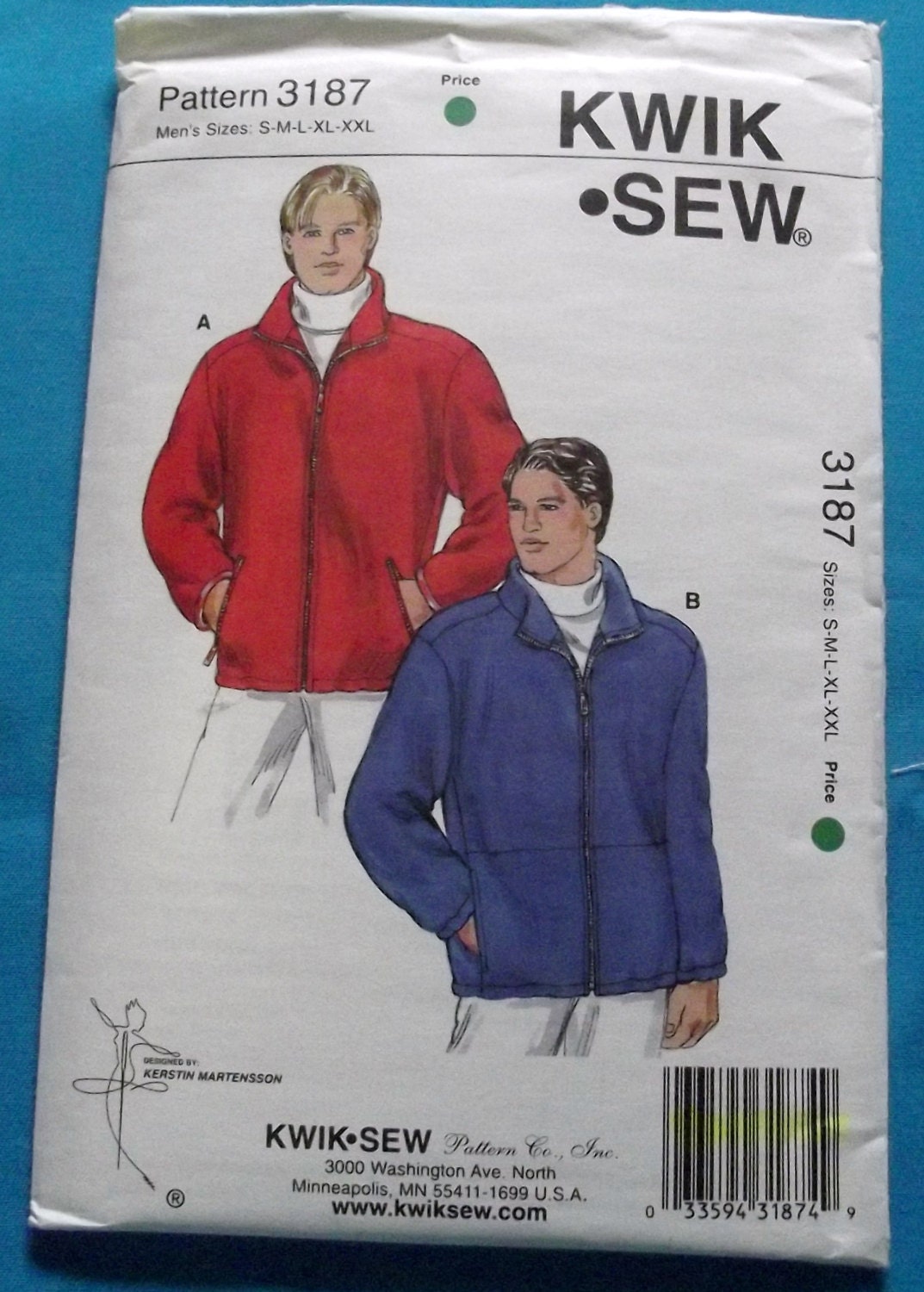 Men's Jacket Pattern for Fleece or Heavy Knits