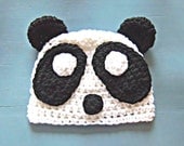Crochet Panda Baby Beanie Hat Size Newborn-12 Months