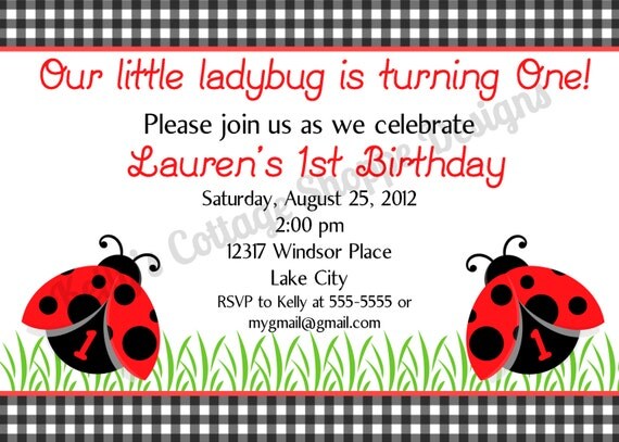 Ladybug Invitation... Custom, Digital, Printable Il_570xn