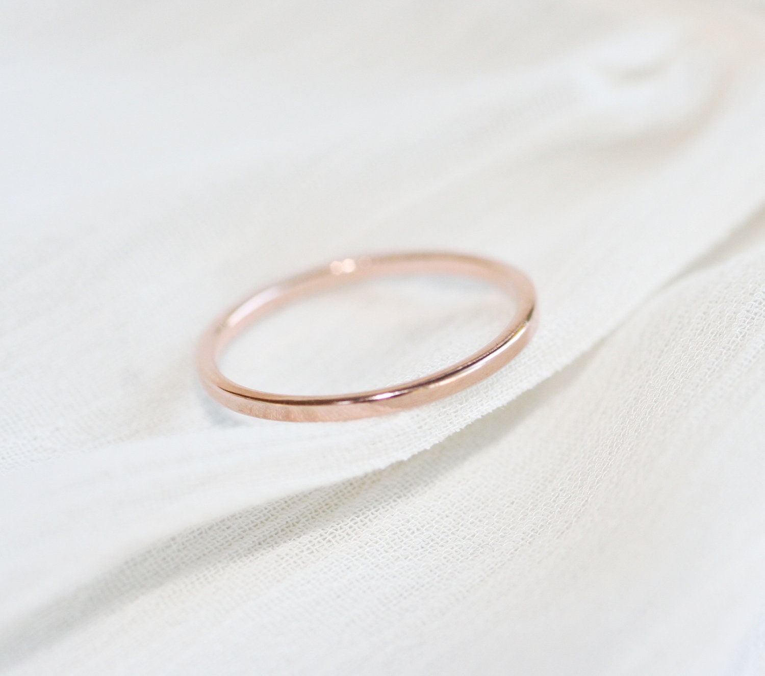 Single ROSE - Smooth Texture - Stackable Ring (STERLING SILVER)