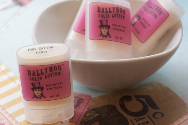 Pink Cotton Candy Lotion Stick for dry skin smells like Pink Sugar
