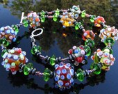 Lampwork Glass Necklace Handmade Beads Handcrafted Wearable Art Jewelry SRA SRAJD