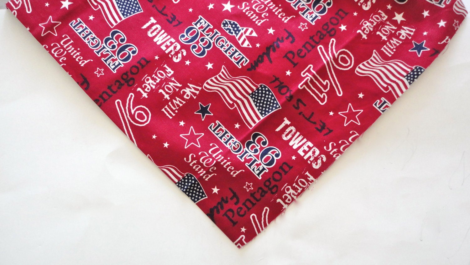 September 11th (9/11) Memorial Dog Bandana: Flight 93 United We Stand USA Pet Scarf