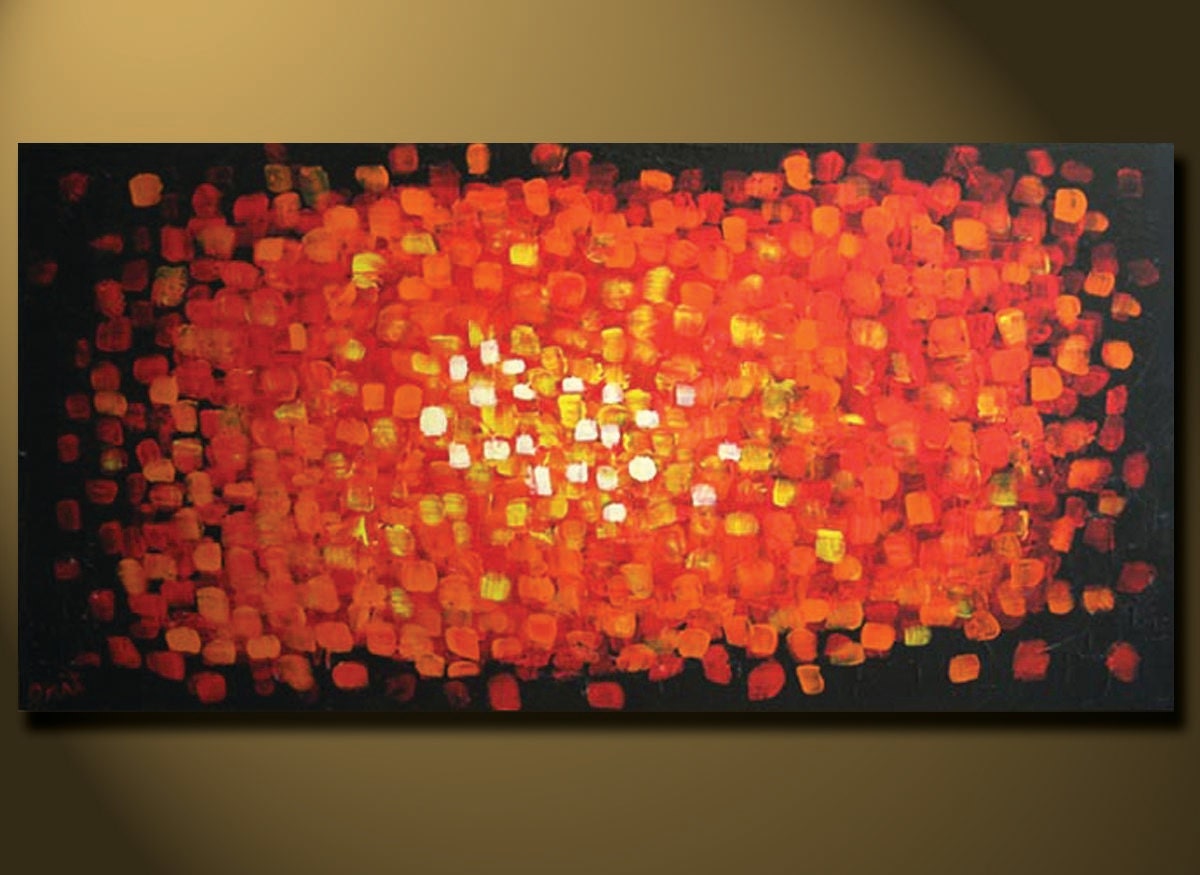 HUGE Red Painting, Red ABSTRACT 48 x 24, Acrylic painting canvas, gallery wrapped and ready to hang, ORIGINAL One of a Kind - Please see clo