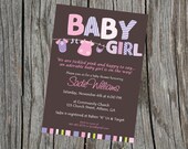 Customized Baby Girl Shower Invitation. Printable Baby Shower Invitation. Il_170x135