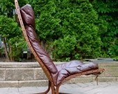 ROSEWOOD Mid Century Modern Leather LOUNGE CHAIR by Westnofa
