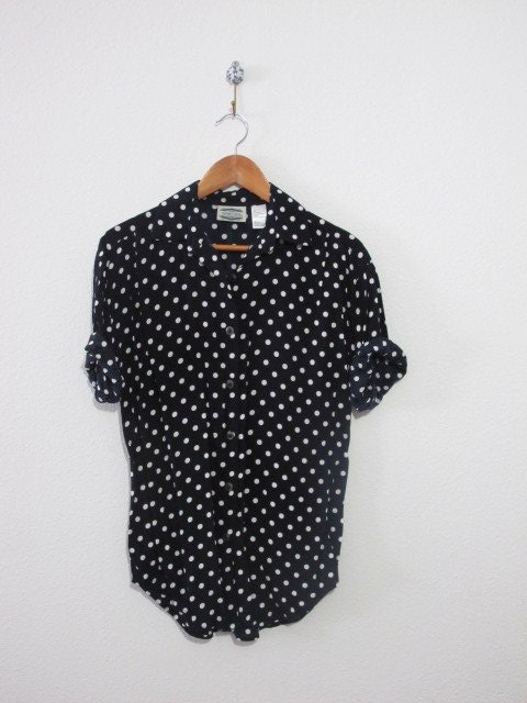 Vintage Black Polka Dot Top