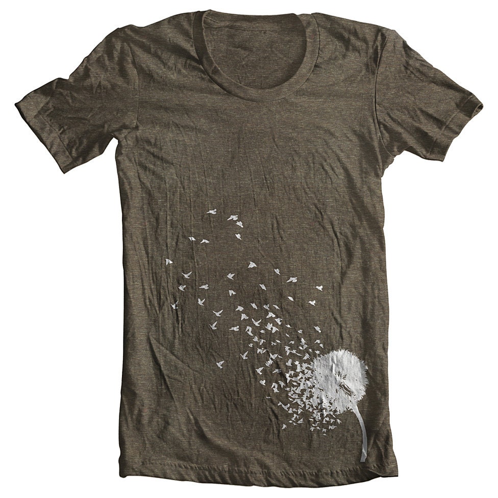 Unisex Men's Women's T Shirt I Believe I can Fly Birds Flower Dandelion American Apparel Shirt XS, S, M, L, XL 6 COLORS