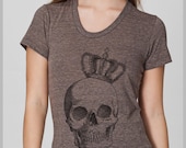 Women's Tshirt Royal Skull American Apparel S, M, L, XL 8 Colors