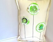 Lime Green Flowers, Fall Flowers Pillow, Home Decor,Accent Pillow, Coattage Chic