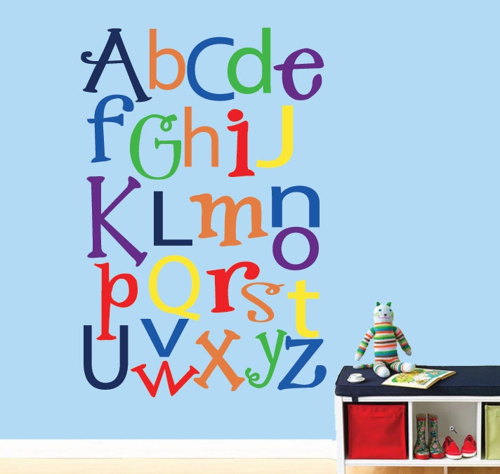 Alphabet Wall Decal LARGE Reusable Wall Decal - 326LSWA