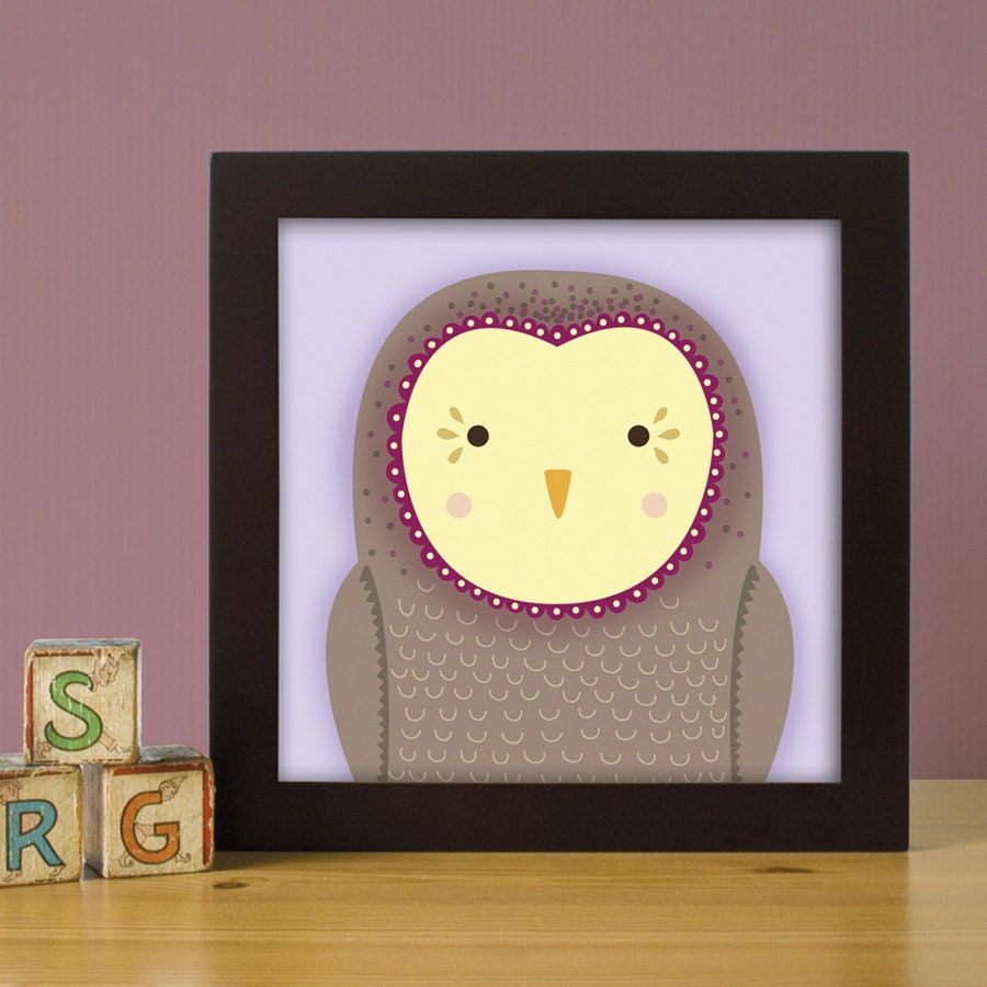 Woodland Owl Nursery Print