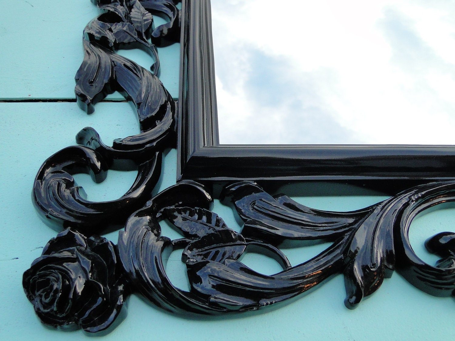 You choose color Large Ornate Vintage Gothic Mirror Wall Mirror Black Hollywood Regency Paris Apartment French Country Romantic Photo Prop