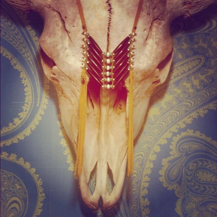 Buffalo Turquoise Breastplate Fringe Necklace
