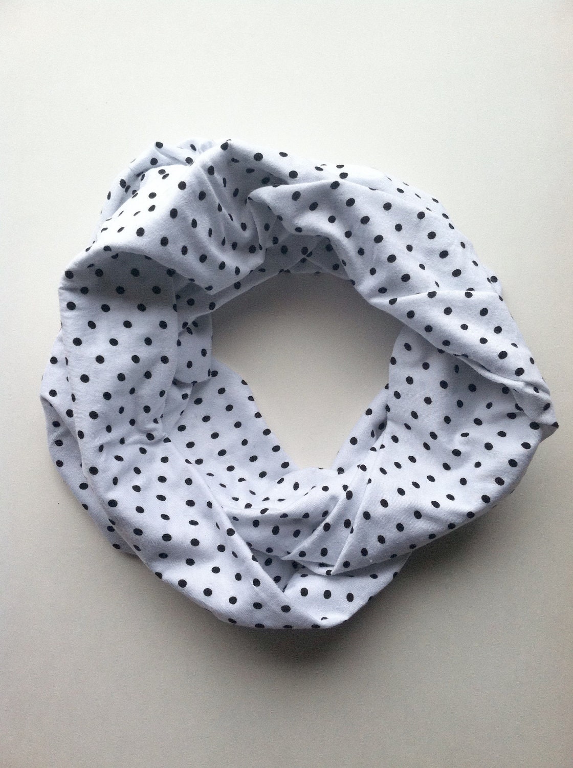 Infinity Scarf - Black/White Polka Dot