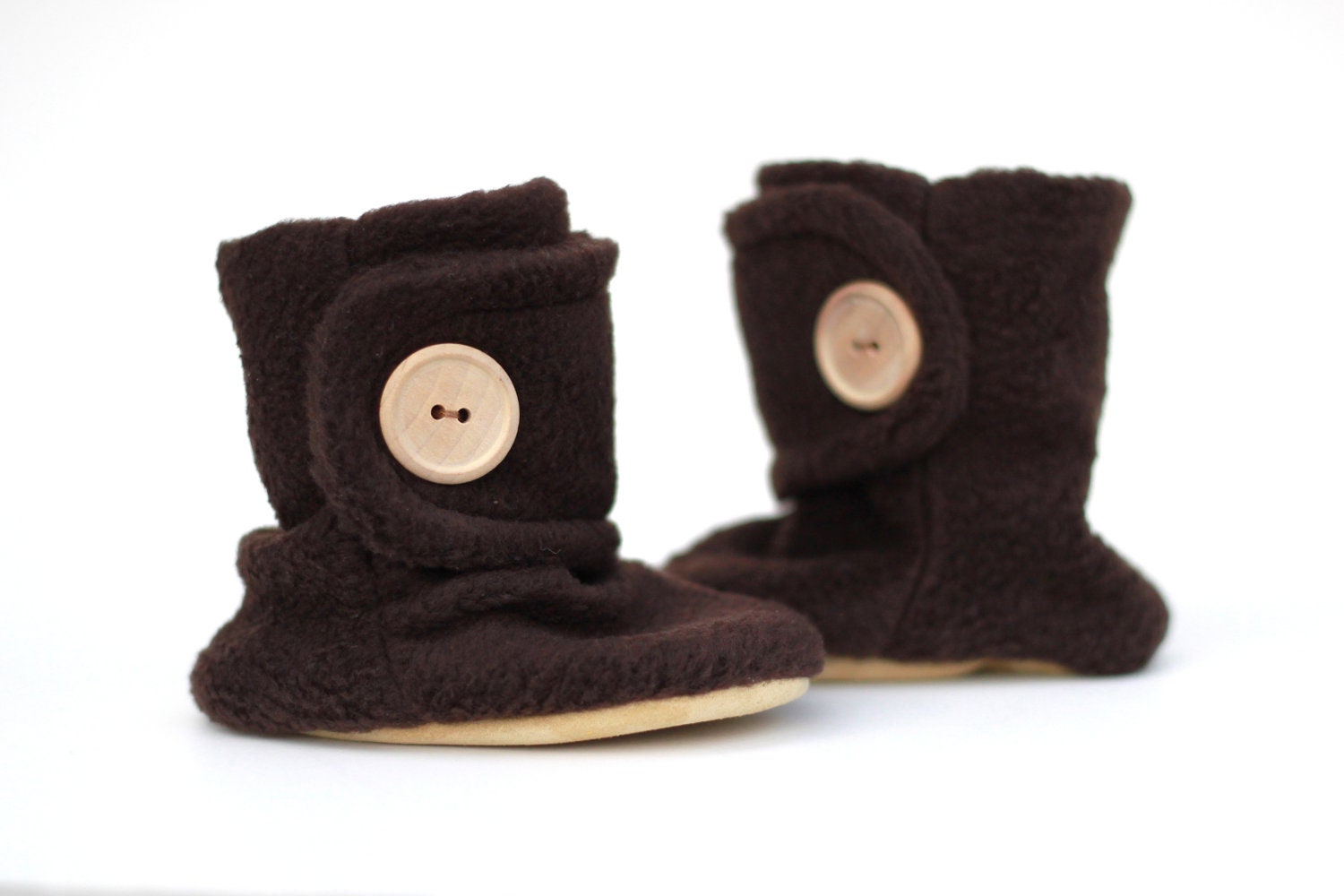 Chocolate Brown Baby Booties. Boots. Children Fashion. Cozy. Leather Sole. Winter Fashion. Shoes and Slippers. Toddler. Children.