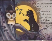 Vintage Unused Pristine Halloween Embossed and Gilted Postcard by Whitney Made circa 1900-1920.  Free Shipping in US