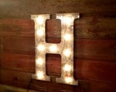 Industrial lighting On sale Vintage Metal Letter light fixture 24"  marquee