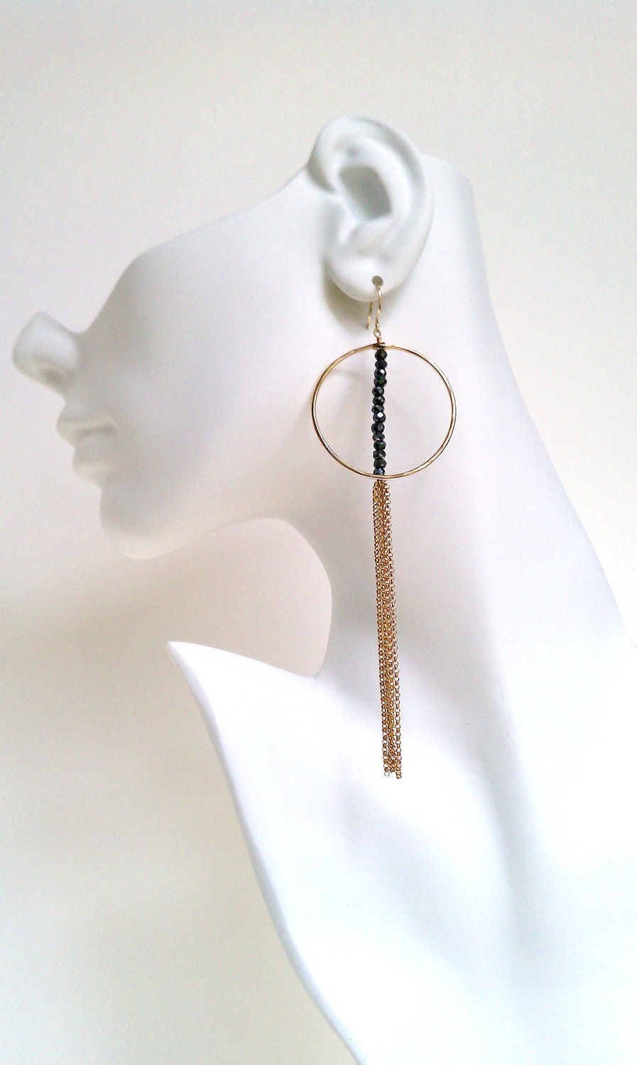 Roxy Earrings 14K Gold fill and mystic black spinel