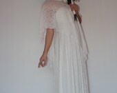 White Lace Convertible Dress with Matching Cape Wedding gown - Custom size (made to measure)