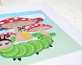Bugs Illustration - Cute Nursery Art Idea