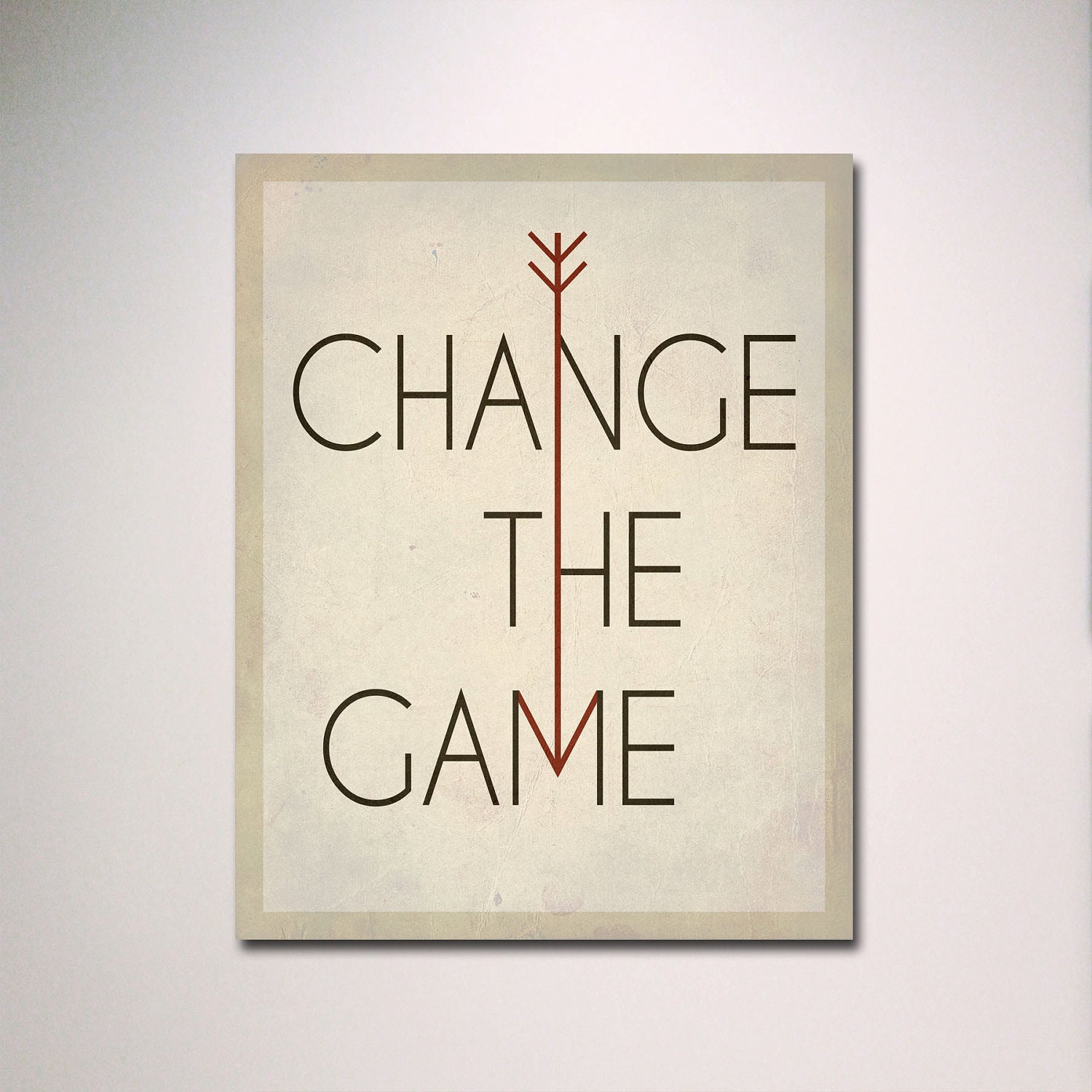 Hunger Games Inspired Change The Game Simple Typography Print 8" x 10" / Poster / Wall Art