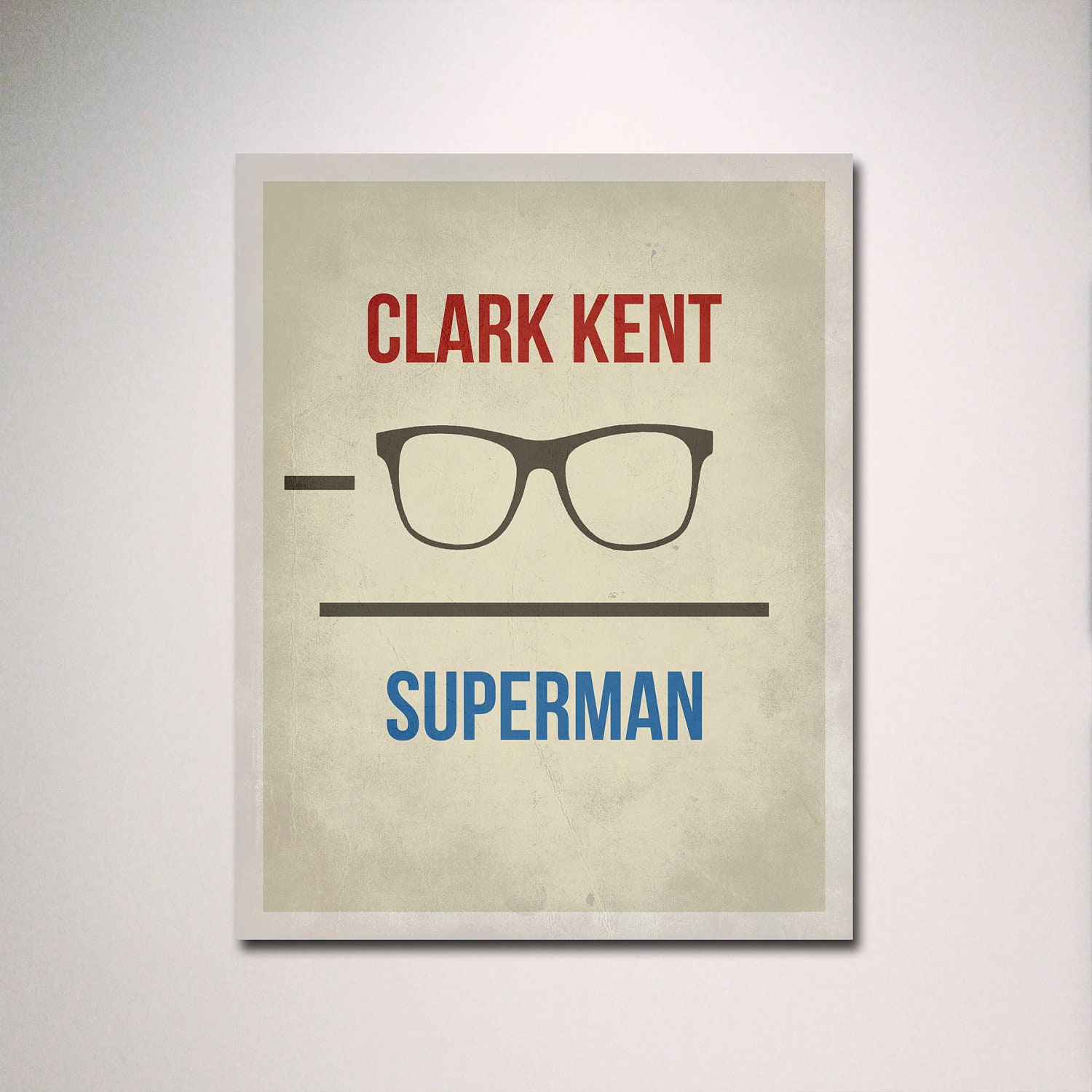 Geekery Minimalist Poster Print / Superman Arithmetic 16" x 20" Wall Art