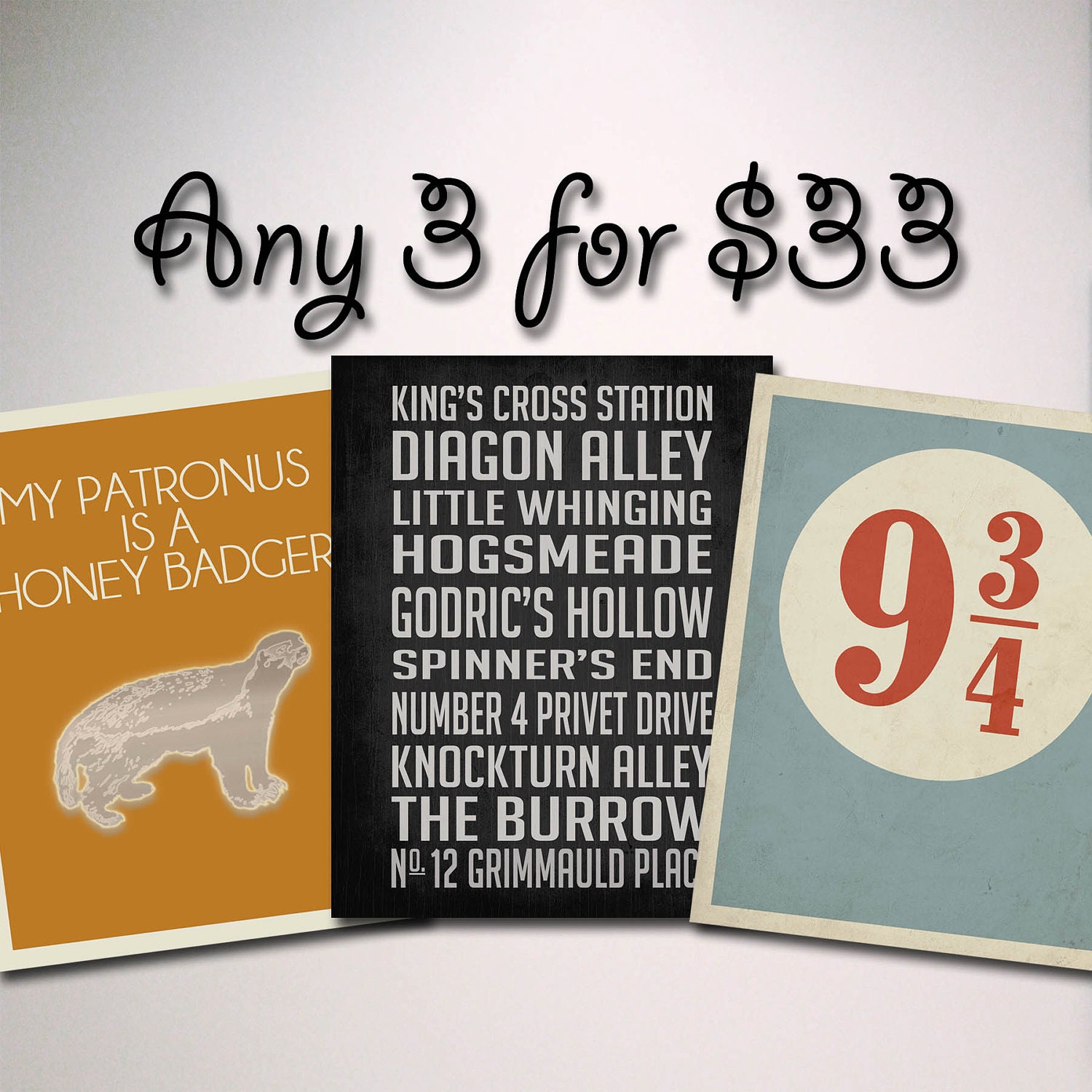 Choose Any 3 for 33  11" x 14" Prints / Minimalist / Typography / Inspirational Poster / Wall Art