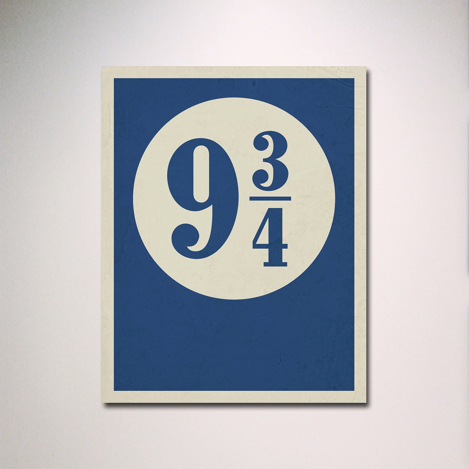 Harry Potter Simple Typography / Platform 9 3/4 with Distressed Effect 11" x 14" Poster Print
