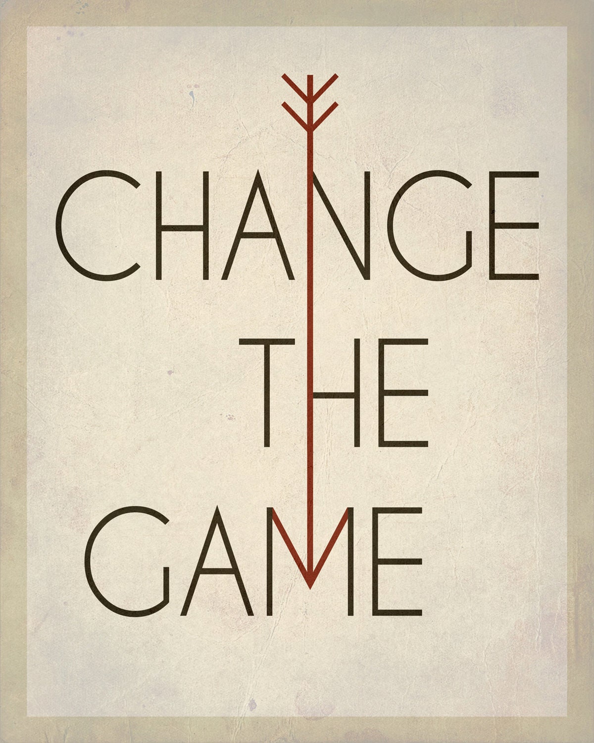 Hunger Games Inspired Typography Print / Change The Game Poster Print 16" x 20" / Wall Art