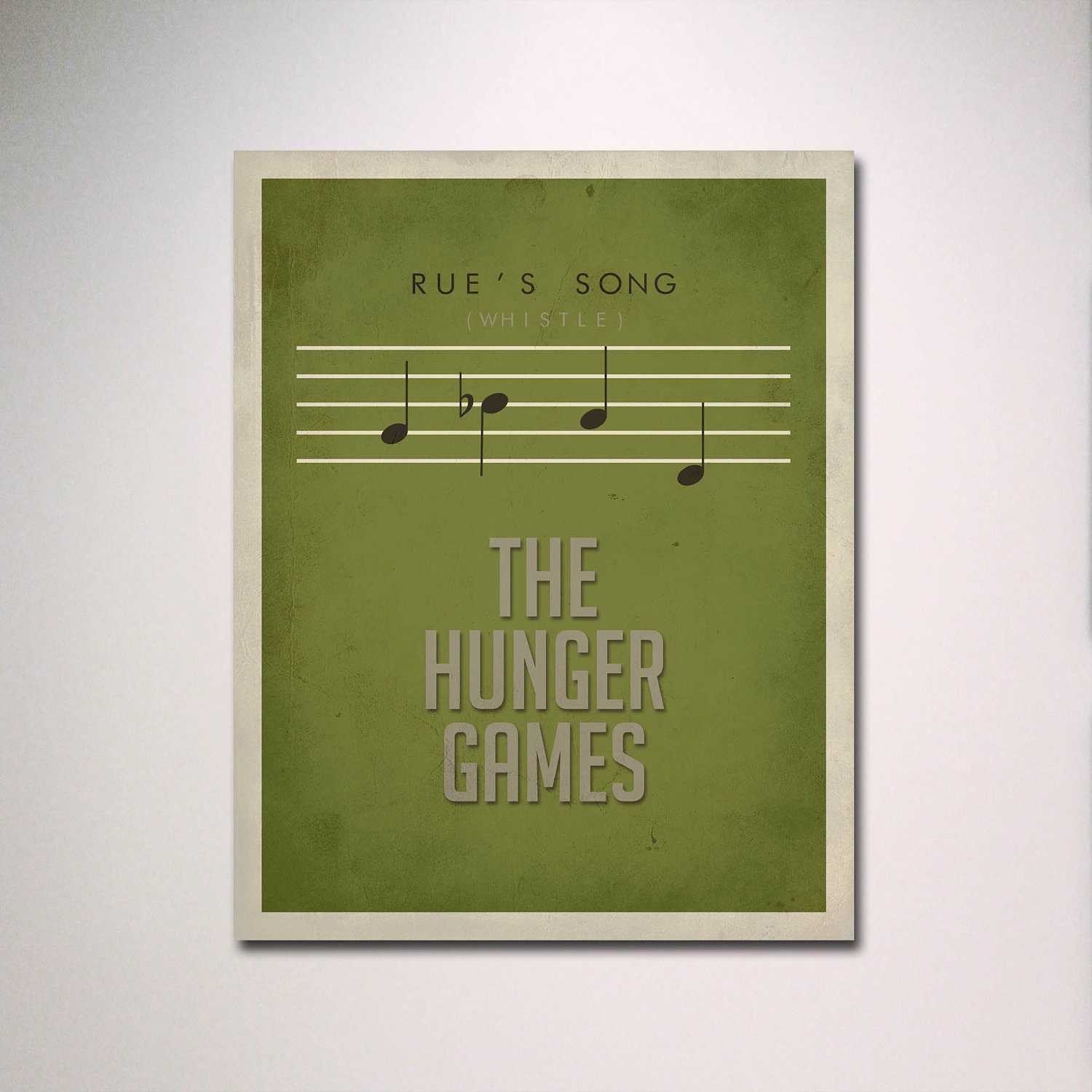 Rue's Song Hunger Games Inspired Poster 11" x 14" in Green