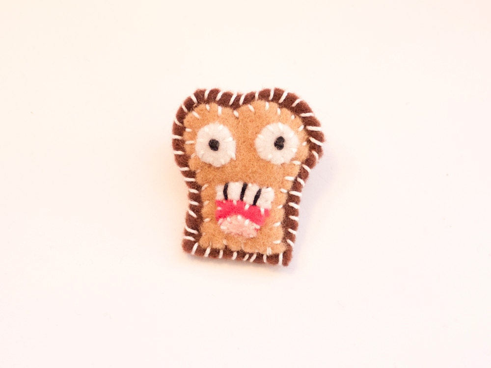 Felt Toast Pin - Breakfast Pin - Todd Toast Brooch