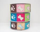 Dog Print Extra Wide 1.5in Grosgrain Ribbon - 1yd - Choose your color