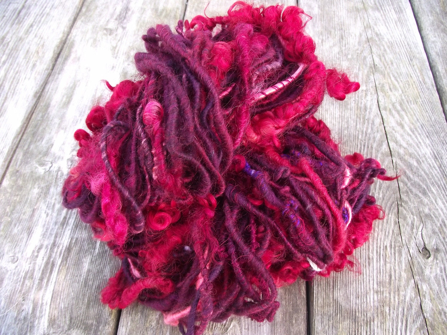 Cabernet handspun naturally dyed art yarn