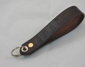Music note handcrafted leather loop key chain ring Irish Leather Works