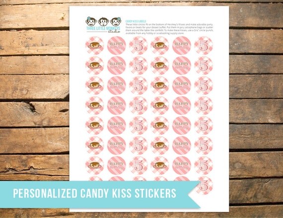 Personalized Pancakes and PJs Pajamas Candy Kiss Labels or Stickers Il_570xn