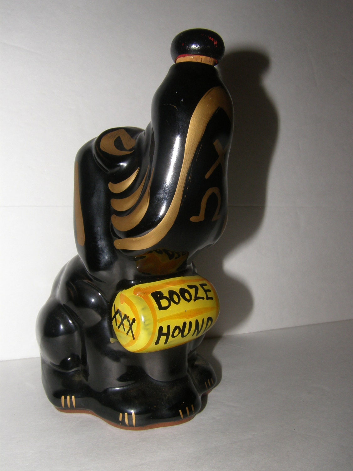 Vintage Booze Hound Decanter Made in Japan Gag Gift Dirty Santa