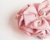 Soft Pink Flower Brooch With Beads / Wedding Flower Brooch