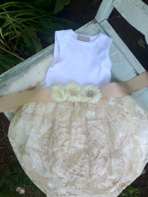 Luxe Lace Infant Shabby Chic Tutu Onesie Dress Baptism Special occasion vintage inspired flower girl summer dress EtsyKids Team