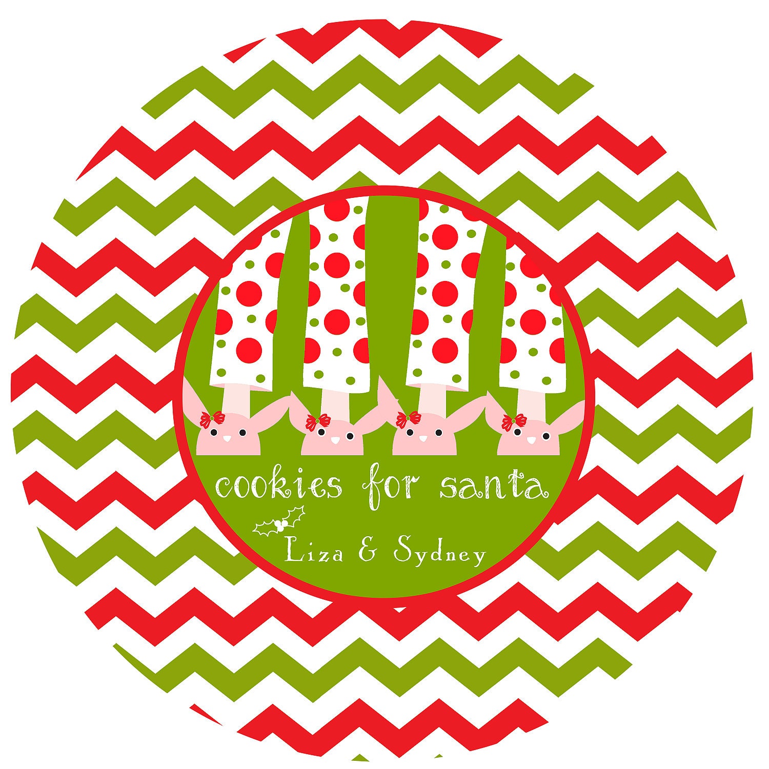Cookies for Santa Plate - Personalized Melamine Plate - Pancakes and Pajamas- chevron Il_170x135